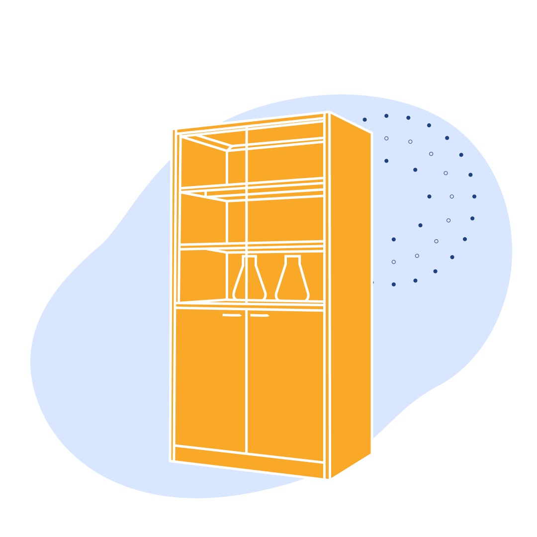 Шкаф лабораторный 350 ШГ Квадро 350х400х1700 мм